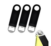 3 Pack Professional Bartender Bottle Openers - Rubber Coated, Rustproof Stainless Steel Bar Blades (7 inch/17.7cm) for Beer and Bottles