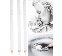3 Pack Professional White Charcoal Pencils Set Sketch Highlight Colored Pencils Drawing Set Art Painting Supplies Pencils for Drawing, Sketching, Shading, Blending Chalk Pencils for Beginners Artist