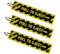 3 Pack Pull To Eject, Key Chain Tag with Key Ring - Keys, Cars, Motorcycles, Backpacks, Luggage and Gifts - EDC, Multi, trumpet