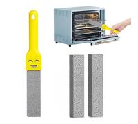 3 Pack Pumice Stone for Cleaning Oven, Cleaning Pumice Stone for Stove, with Extra Long Reusable Handle Replacement Heads, Stick Cleaner for Cleaning Kitchen Stains and Hard Water Rings