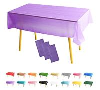 3 Pack Purple Table Cloth Party Disposable Tablecloths Table Covers,137x274cm Rectangle Large Plastic Tablecloth Party for Picnic,Baby Shower,Wedding,Birthday,Halloween,Christmas Table Decorations
