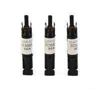 3-Pack PV Diode Connector with Blocking Function, Waterproof IP67 Rated 1000V Solar Panel Cable Connector for 10-30A, Compatible with 10/12/14(15A)