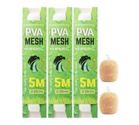 3 Pack PVA Mesh Carp Fishing Refill 25mm Wide, Bait Bags for Precise Feed