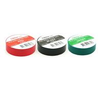 3 Pack Pvc Electrical Insulation Tape 20M X 19mm Red Black Green Power Cable