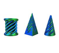 3 Pack Pyramid Fidget Toys Impossible Cone for Adults and Kids Spiral Cone Stress Relief Relaxation Mini Desktop Decor Gift for Holidays Birthdays (D)