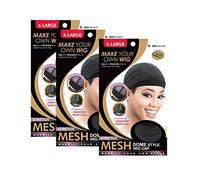 (3 Pack) Qfitt Mesh Dome Style Wig Cap Extra Large #5021