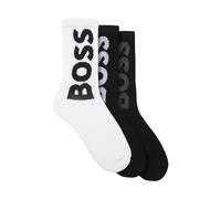 3 Pack QS Rib Logo Socks 960 Black White