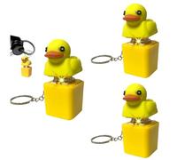 3 Pack Quacking Duck Keychains,Duck Quacking Fidget Toy with Quack Sound and Light,Cute Duck Keyboard Quacking Button