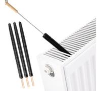 3 Pack Radiator Cleaner Brush, 80CM Long Flexible Duster with Wood Handle, Cleaning Brush for Heater, Dryer Lint, Radiator & Narrow Gaps