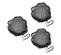 3-Pack Rain Mesh Cover 30cm with Drawstring, Black Polyester Netting for Rain Barrels up to 28cm, Debris Prevention Screen for Garden Water Collection, Pots