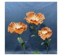 3-Pack Realistic Giant Artificial Flowers For Weddings, Events & Home Decor Premium EVA Foam Roses With Bendable Stems And Sturdy Wooden Base(Dark yellow)