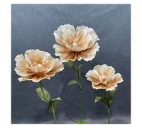 3-Pack Realistic Giant Artificial Flowers For Weddings, Events & Home Decor Premium EVA Foam Roses With Bendable Stems And Sturdy Wooden Base(Light yellow)
