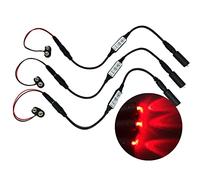 3 Pack red LED Micro Effect Light kit with Flash Blink Strobe Flicker dimmer Control 9 Volt Battery Operated for Props Scenery - Narrow Spotlight Beam