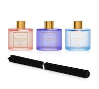 3 Pack Reed Diffuser Set with 12 Fiber Sticks, 3x50ml Peach Oolong Pear&Freesia Shangri-la Reed Diffuser for Room Decor,Last up to 60 Days
