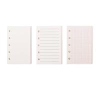 3 Pack Refill Paper Loose Leaf Paper 120 Sheets Refillable Planner Binder Paper M5-5 Hole Mini Binder Paper 2.64''x4.09'' Filler Paper Blank&Grid&Lined