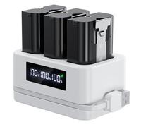 3 Pack Replacement Battery and 3CH White Digital Charger Dock for Ring | Battery for Video Doorbell 2/3/4/3 Plus, Stick Up Cam Battery(2/3Gen) and Spotlight Cam/Plus/Pro Battery
