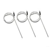 3-Pack Replacement BBQ Meat Probes with DC2.5 Connector, High-Temp Stainless Steel PTFE-Insulated Sensors for Pellet Grills, Ove