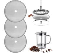 3 Pack Replacement Cafetiere Filter Mesh Screen 4 Inch Stainless Steel Coffee Filter for 34oz/1000ml Coffee and Tea Makers