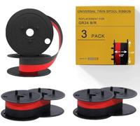 3 Pack Replacement for Porelon 11216 Universal Twin Spool Calculator Ribbon Universal GR24br Compatible with Sharp el-1197piii Nukote BR80c Casio fr-2650tm Adding Machine Ribbons Universal (Black/Red)
