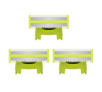 3 Pack Replacement Heads Compatible with Philips OneBlades, Stainless Steel Blades for OneBlade Series QP2515 QP2520 QP2630 QP2834 QP6510 QP6520 (Green)