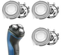 3-Pack Replacement Shaver Heads for Philips Series 1000/2000/3000 Blades Stainless Steel Self-Sharpening Blades Compatible with Phillips Series AT8xx/AT7xx/PT7xx