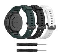 (3-Pack) Replacement Straps Compatible with Amazfit T-Rex Strap, Tencloud Soft Silicone Sport Wristband for Amazfit T-Rex Smartwatch (Black+Green+White)