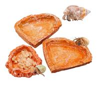 3 Pack Reptile Food Dish, Resin Hermit Crab Food & Water Bowl, Reptile Feeding Food Dish Kit, Tank or Aquarium Accessory, Suitable for Turtle Lizard Hermit Crab Snail Bearded Dragon Leopard Gecko