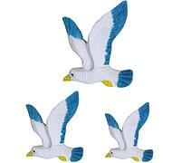 3-Pack Resin Seagulls Figurine Wall Hanging Birds Ornaments Nautical Decor for Home Wall Hanging Decoration