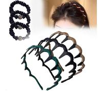 3 Pack Retro High Skull Pearl Headband, Vintage High Cranium Artificial Pearl Hairband for Women, Voluminous Comb Headband, Fashion Reversible Cranium Head Band for Hair Hairn on Slip(Set C)