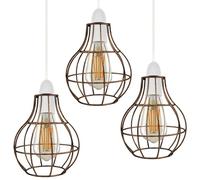 3 Pack Retro Style Atom Design Brushed Copper Metal Basket Ceiling Light Shade Ceiling Lighting, Metal Light Shade Pendant Lamp Shade for Ceiling Lights, Bedside Lamps Bedroom, Living Room,