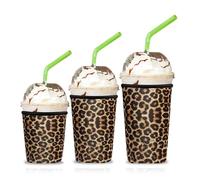 3 Pack Reusable Iced Coffee Sleeves, Jahomieo Insulator Sleeve for Cold Beverages, Neoprene Drink Sleeve Cup Holder for Starbucks Coffee, McDonalds, Dunkin Coffee，More