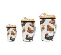 3 Pack Reusable Insulated Neoprene Coffee Cup Sleeve, Chicken Cocks and Hens Rooster Farm Animal Durable Coffee Cup Holder for Hot Cold Drinks