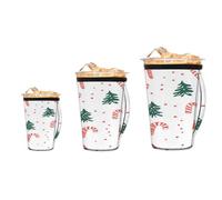 3 Pack Reusable Insulated Neoprene Coffee Cup Sleeve, Christmas Pine Tree Candy Cane Durable Coffee Cup Holder for Hot Cold Drinks