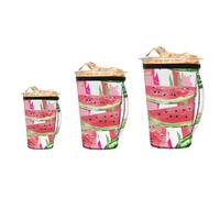 3 Pack Reusable Insulated Neoprene Coffee Cup Sleeve, Summer Fruit Watermelon Sweet Watercolor Cartoon Pattern Durable Coffee Cup Holder for Hot Cold Drinks