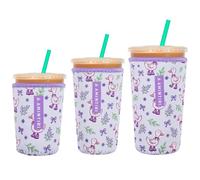 3 Pack Reusable Sleeve for Iced Coffee Cup, Coffee Neoprene Sleeve for Iced&Hot Drinks, Coffee Sleeve Compatible with Starbucks, Dunkin Coffee Cup. (Lalic Goose)