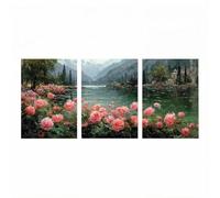 3 Pack River Diamond Art Kits Adults Landscape Diamond Painting, Crystal Art Cross Stitch Embroidery Kit 14 x 20Inch*3, Paint by Numbers for Adults with Rhinestones, Room Decor Gifts HXZH-2151
