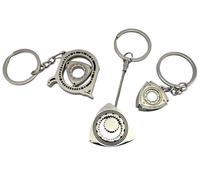 3-Pack Rotary Wankel Keychain Gift Set - Metal Key Chain Fob RX-7 RX-8 RX-6, Silver, One Size, Modern