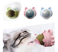 3 Pack Rotatable Edible Catnip Balls for Cats Wall Cat Mints Catnip Ball Toys for Indoor Cats Cat Removal Hairball Toys Catnip Balls Treats for Kitten Kitty Playing Chewing