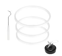 3 Pack Rubber Gaskets Replacement Seal White O-Ring for Nutri Ninja Pro Blender Replacement For Ninja BL610 1000w BL660 1100w BL770 1500w BL663 BL740 BL773CO BL780 BL780CO (3.13 inch Gaskets)