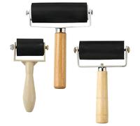 3 Pack Rubber-Roller Brayer Rollers 1.4/2.4/4 Inch Art Craft Roller for Printmaking,Ink,Wallpapers Stamping Gluing Tools