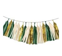 3 Pack Sage Green Blush Nude Gold Tissue Paper Tassel Garland Party Banner for Neutral Baby Baptism Eucalyptus Greenery Woodland Baby Shower Rustic Wedding Party Decoration