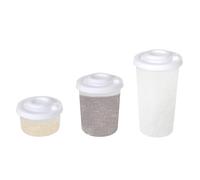 3 Pack Salt and Pepper Shakers Set, Salt and Pepper Shakers in a Range of Sizes,Clear with Covers Plastic Airtight Dispenser for Home, Camping, Picnics,Kitchen,Travel (White)