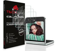 TECHGEAR Front GLASS Edition 3 Pack for Samsung Galaxy Z Flip 5, Outer Tempered Glass Screen Protector Cover [2.5D Round Edge] [9H Hardness] [Crystal Clarity] [Scratch-Resistant] [No-Bubble]