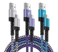 3-Pack Samsung S25 S24 S23 USB Type C Cable Fast Charging 6FT USB C to USB A Android Phone C Charger Cord for Galaxy A17 A16 5G/Z Fold7/S25Ultra/A56/S24FE/S23/A54,iPhone 17 16 Plus 16e 15,Pixel 10 9 8