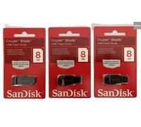 (3 Pack) SanDisk Cruzer Blade 8GB USB Flash Drive NEW SEALED 100% Genuine