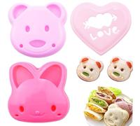 3 Pack Sandwich Bread Cutter, Cute Bunny Bear Shape Sandwich Bread Cake Mold Portable Sandwich Press Mould Reusable Sandwich Cutter