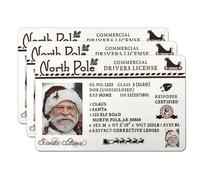 3 Pack Santa’s Driver License, Novelty Santa Lost Sleigh License ID Card North Pole Flight License for Christmas Eve Xmas Tree Ornament Decorative Hanging Ornaments