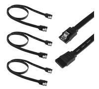3 Pack SATA III Cable 6Gbps - Locking Latch Sata Cables, Sata Power Cable, for Fast Data Transfer with SSD, HDD, and Optical Drives, Sata Power Extension Cable, for Motherboards, Custom Builds