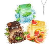 3-Pack Scented Breathing Necklace Refill Filters with Mint Coffee Grapefruit Plant-Based Aroma Inserts - Resistance Breathing Exercise Meditation Accessory for Mindfulness Stress Relief