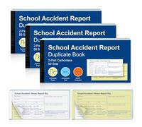 3 Pack School Accident Report Book 99mm x 210mm Incident Report Duplicate Book 2-Part 50 Sets Accident Report Book with Both Copies Perforated for Schools Nurseries Educational Institutions